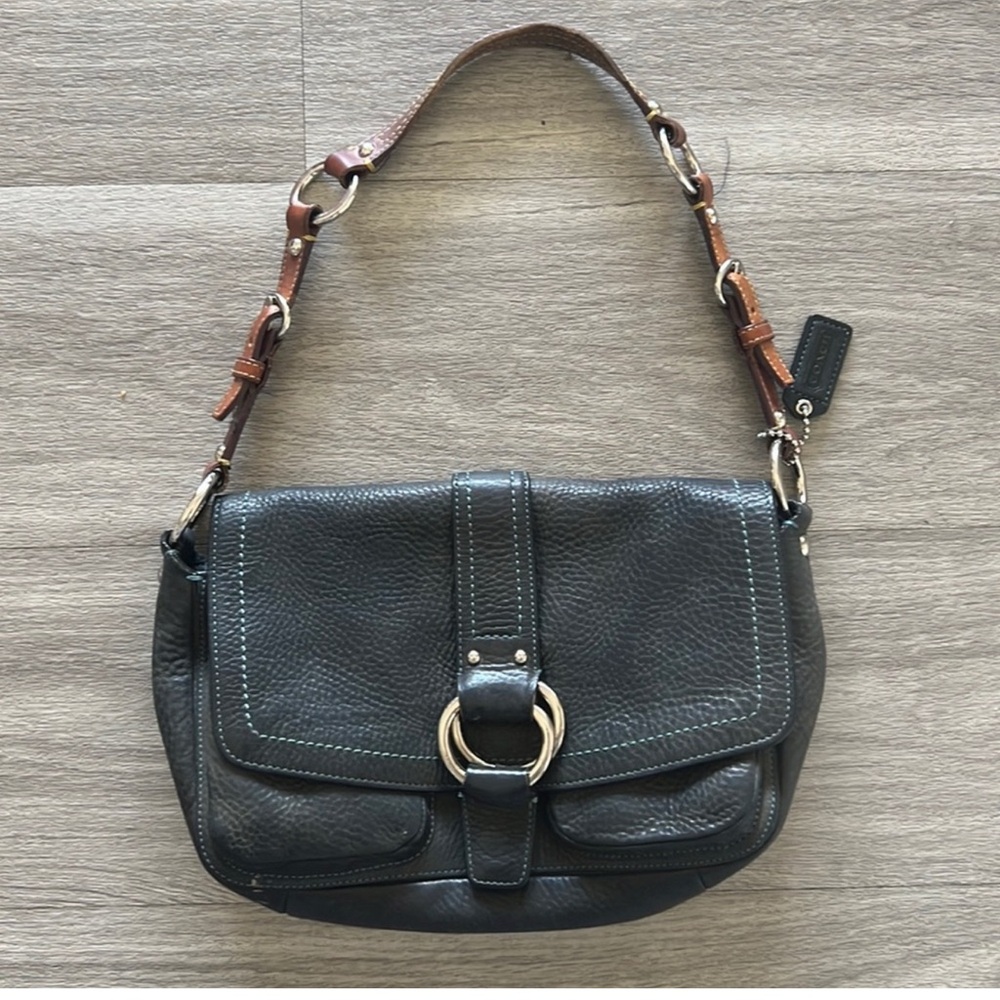 Coach Black and Brown Leather Shoulder Bag vintage